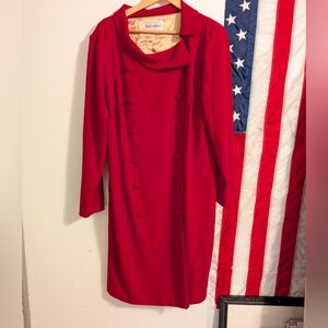 Red Double-Breasted Women's Dress